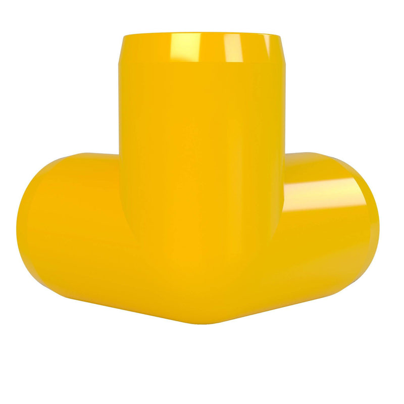 Load image into Gallery viewer, 1-1/4 in. 3-Way Furniture Grade PVC Elbow Fitting - Yellow - FORMUFIT
