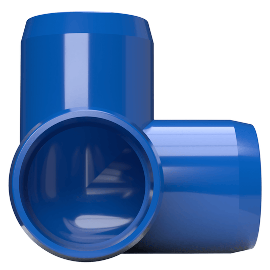 1/2 in. 3-Way Furniture Grade PVC Elbow Fitting - Blue - FORMUFIT