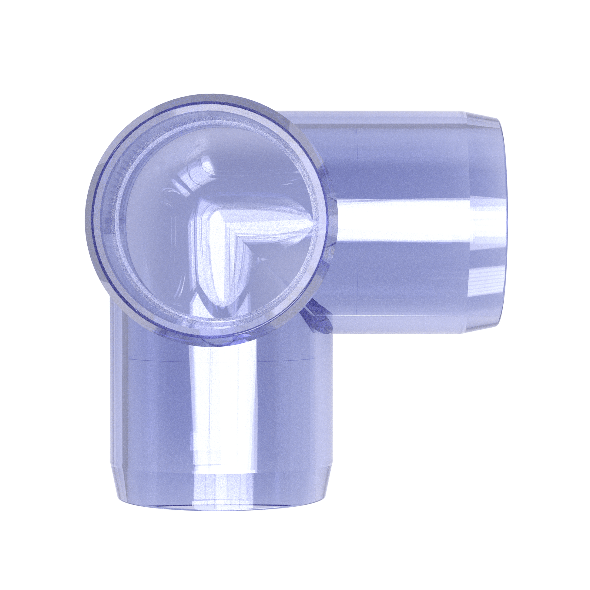 1/2 in. 3-Way PVC Elbow Fitting, Furniture Grade - Clear Side Outlet Elbow - FORMUFIT