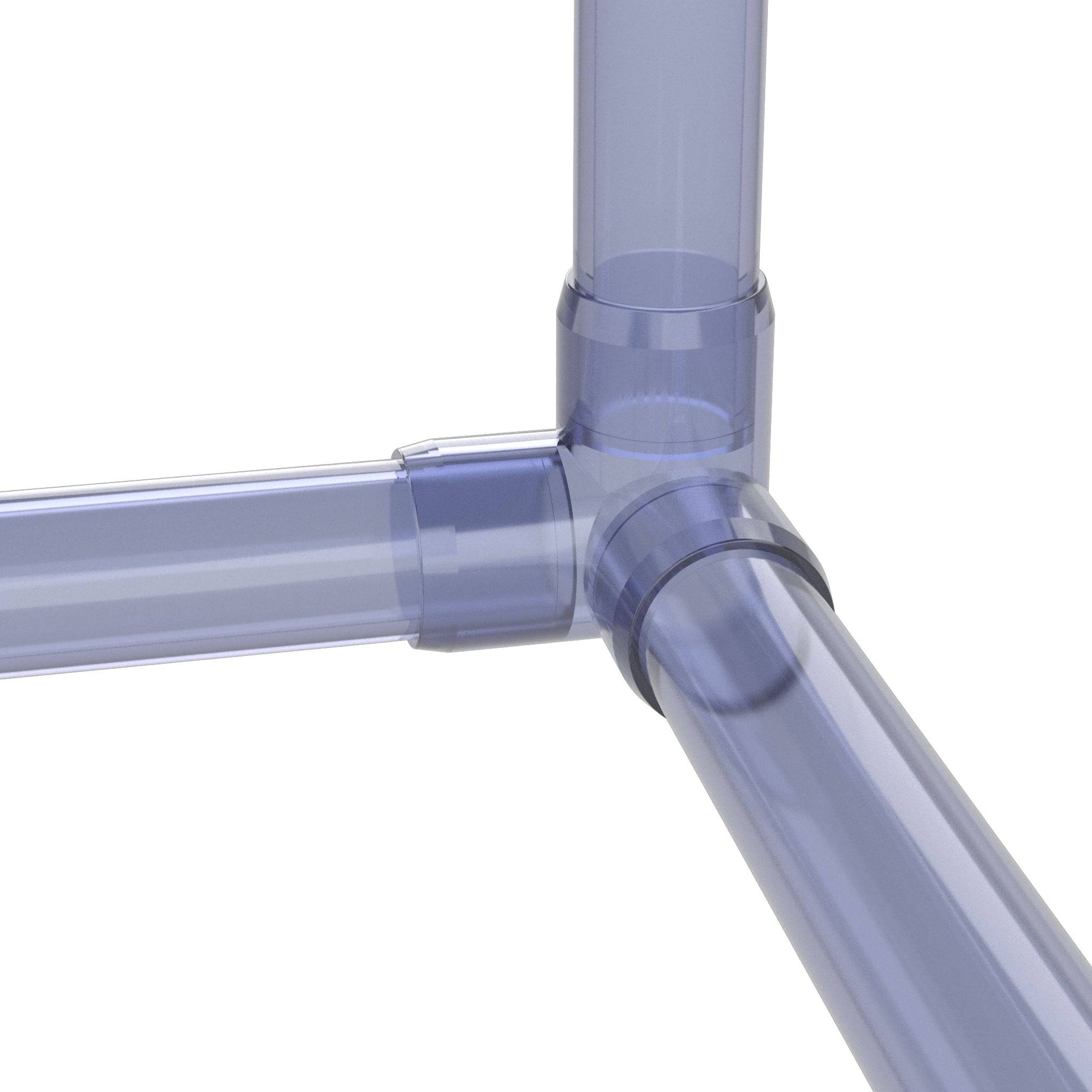 1/2 in. 3-Way PVC Elbow Fitting, Furniture Grade - Clear Side Outlet Elbow - FORMUFIT