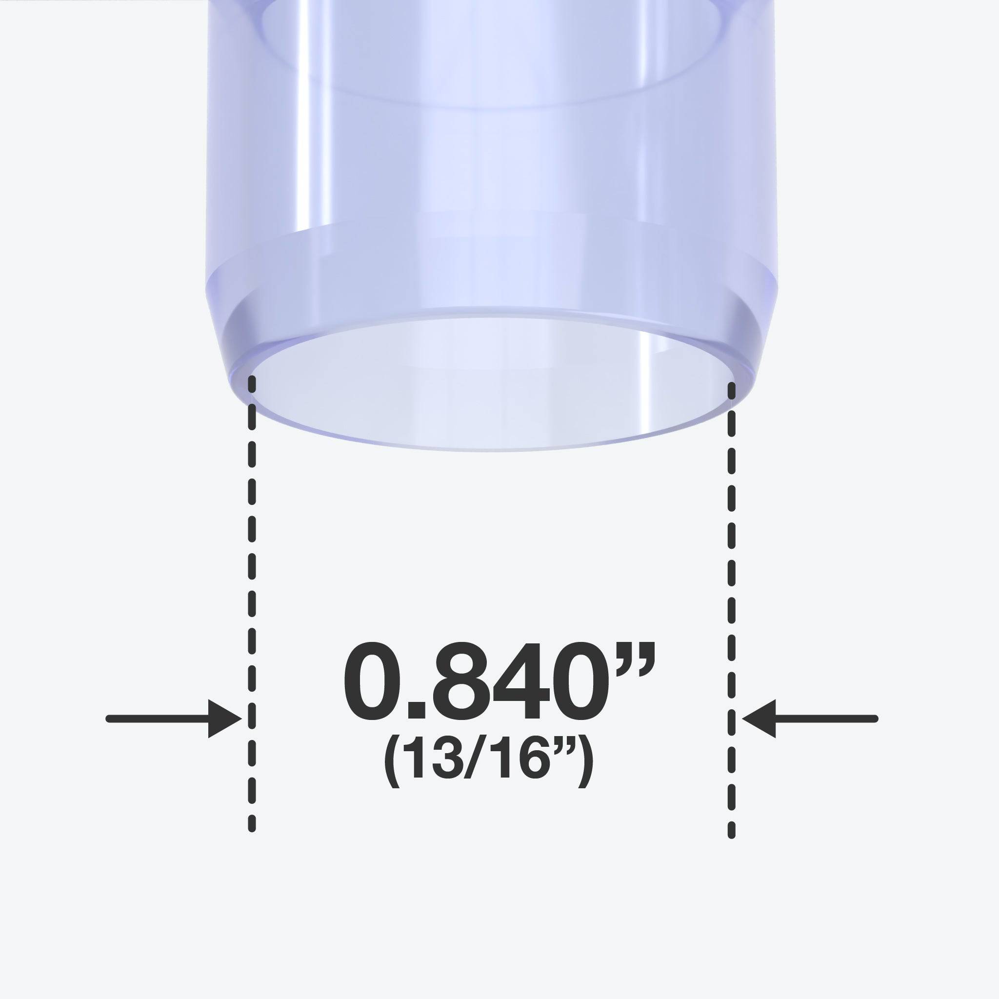 1/2 in. 3-Way PVC Elbow Fitting, Furniture Grade - Clear Side Outlet Elbow - FORMUFIT