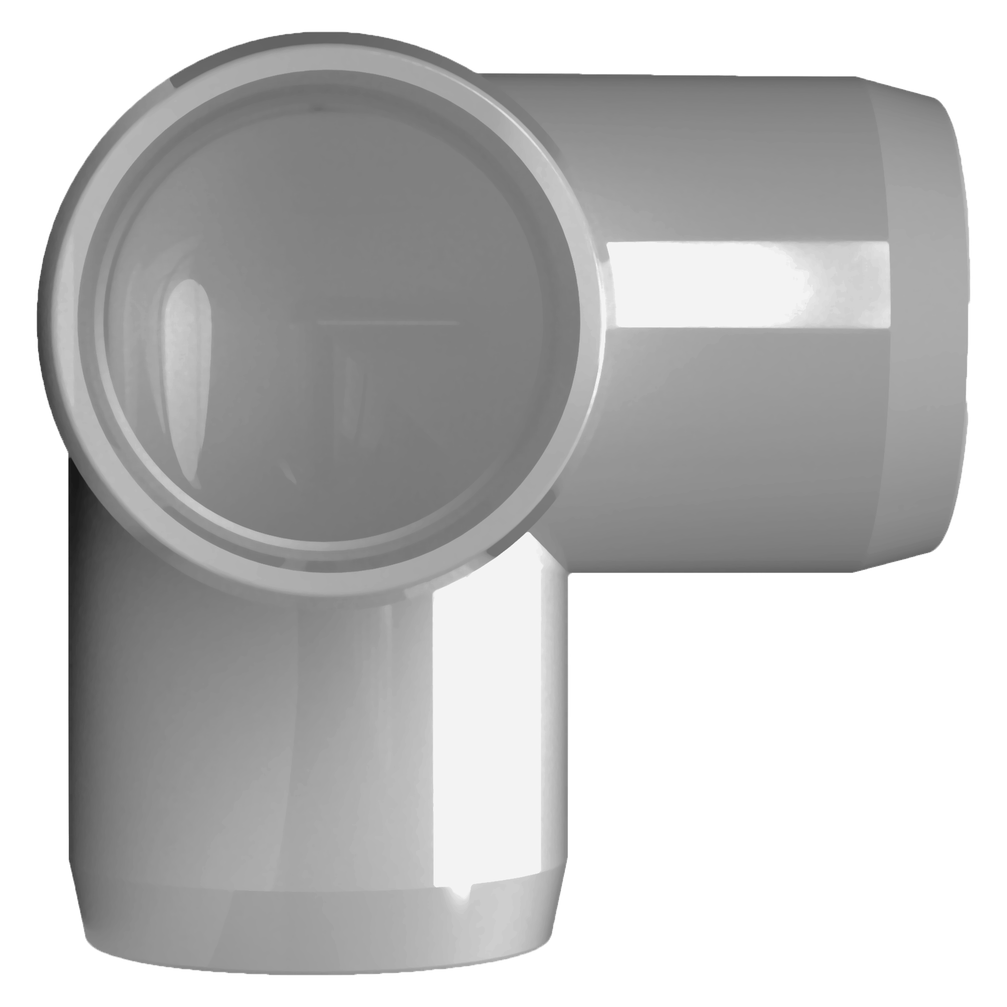 1/2 in. 3-Way PVC Elbow Fitting, Furniture Grade - Gray Side Outlet Elbow - FORMUFIT