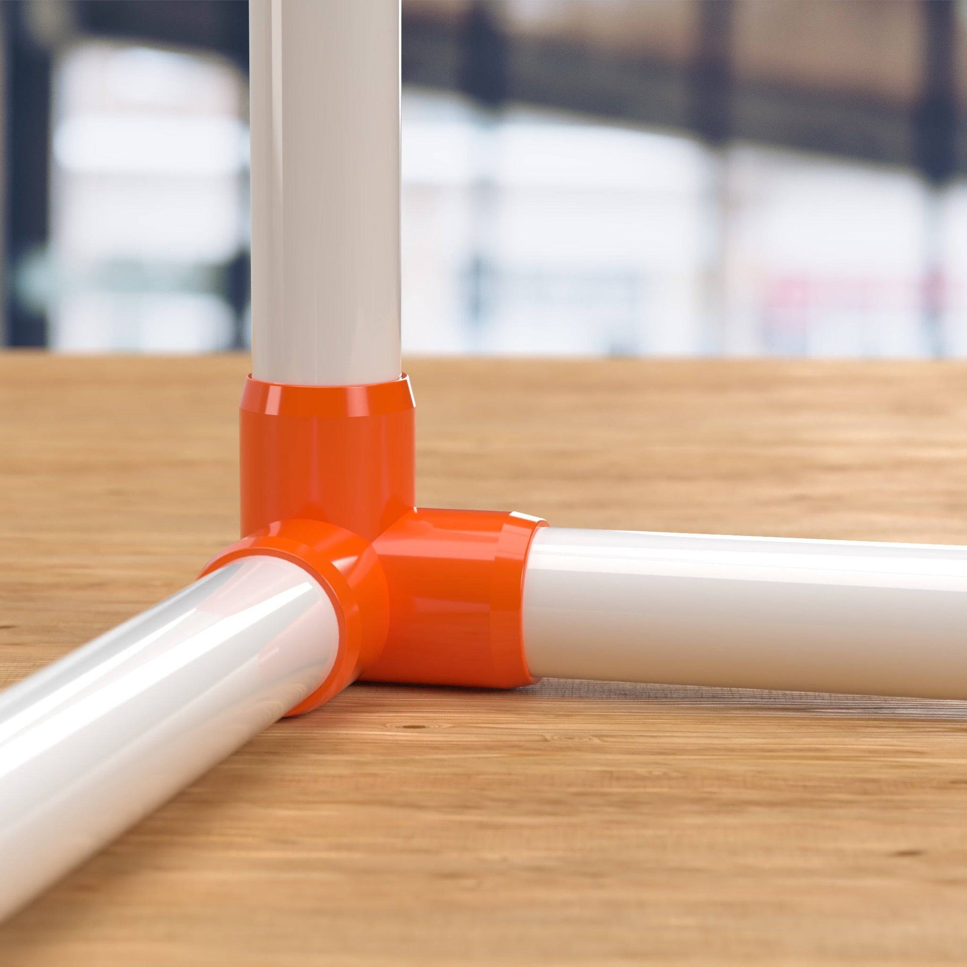 1/2 in. 3-Way PVC Elbow Fitting, Furniture Grade - Orange Side Outlet Elbow - FORMUFIT