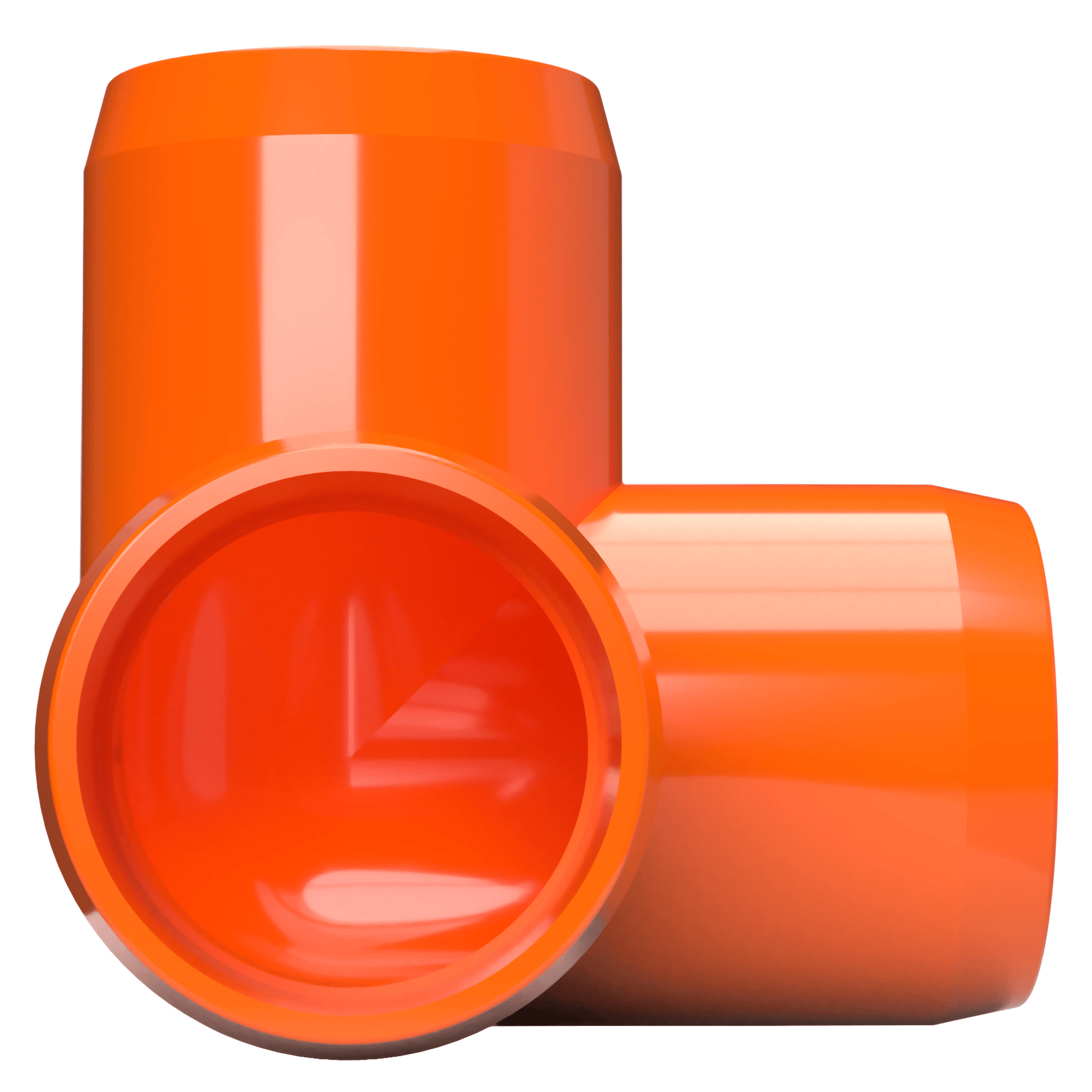 1/2 in. 3-Way PVC Elbow Fitting, Furniture Grade - Orange Side Outlet Elbow - FORMUFIT