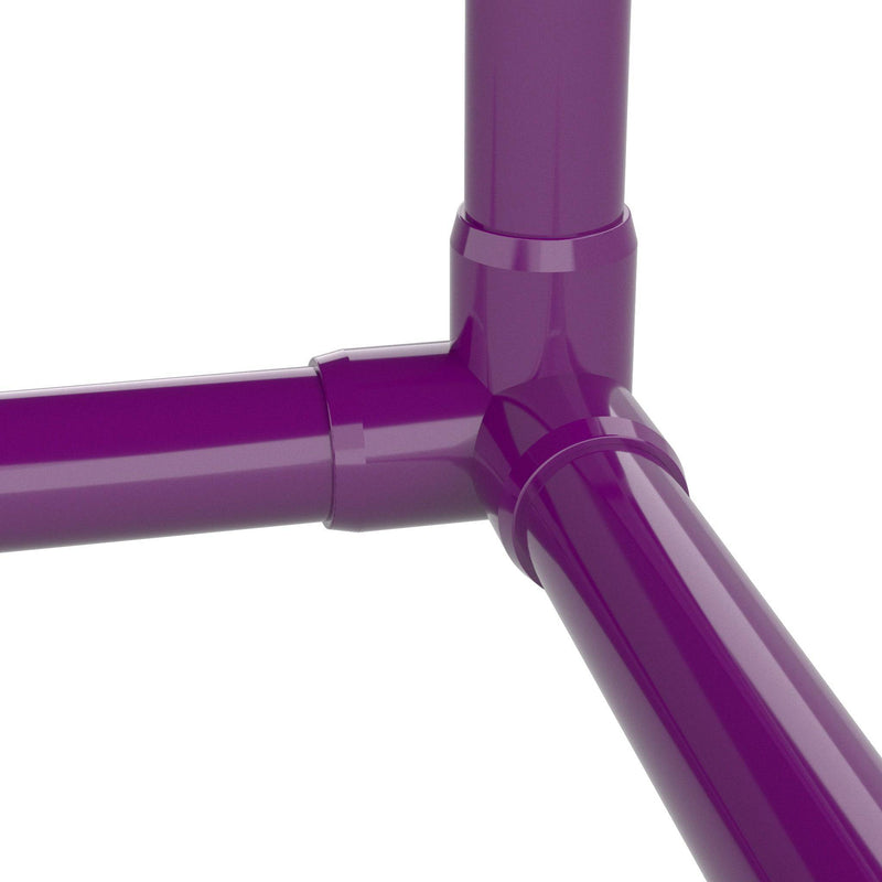 Load image into Gallery viewer, 1/2 in. 3-Way Furniture Grade PVC Elbow Fitting - Purple - FORMUFIT
