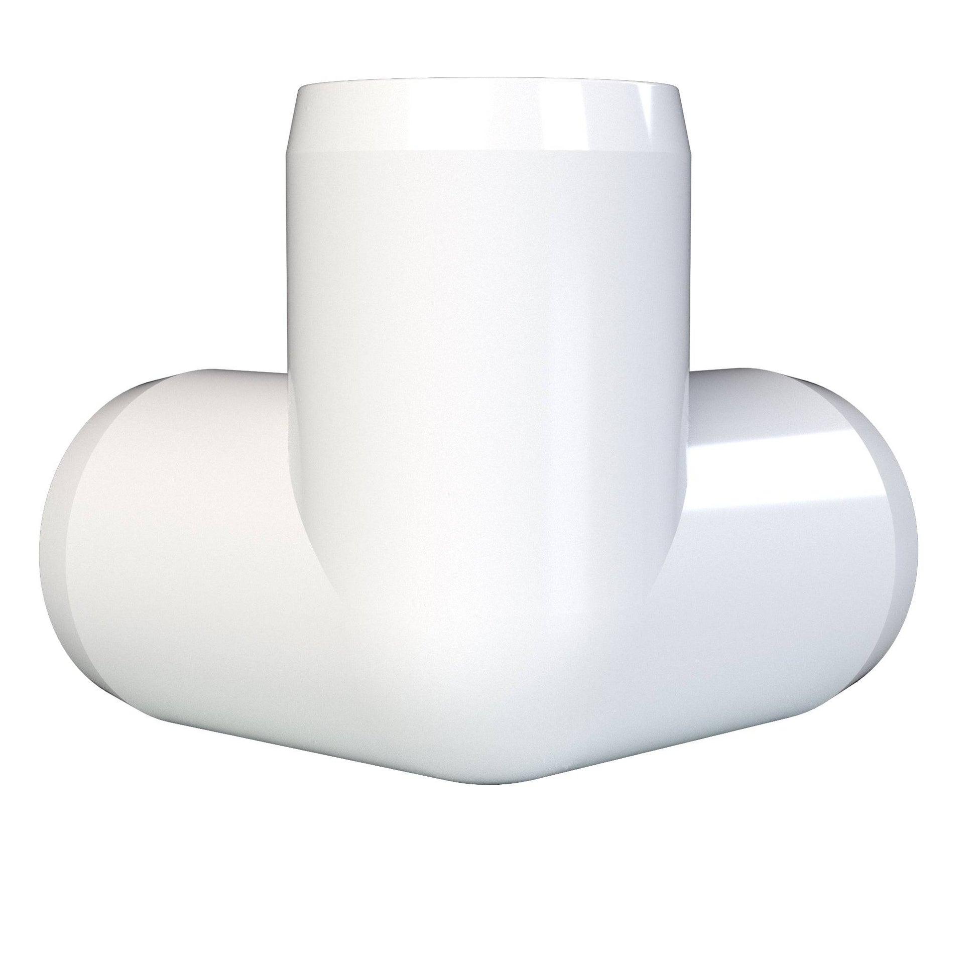 1/2 in. 3-Way PVC Elbow Fitting, Furniture Grade - White Side Outlet Elbow - FORMUFIT
