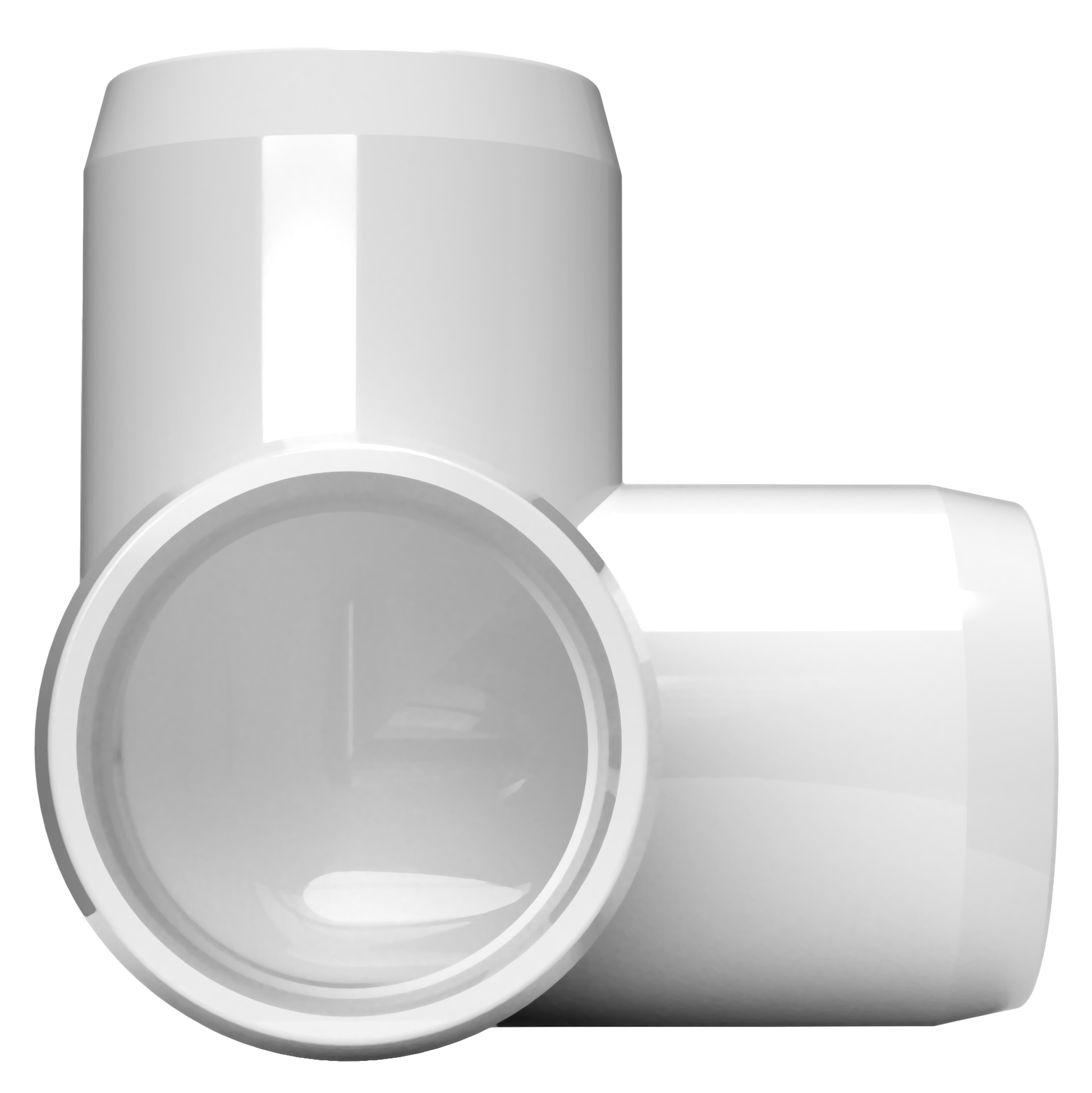 1/2 in. 3-Way PVC Elbow Fitting, Furniture Grade - White Side Outlet Elbow - FORMUFIT