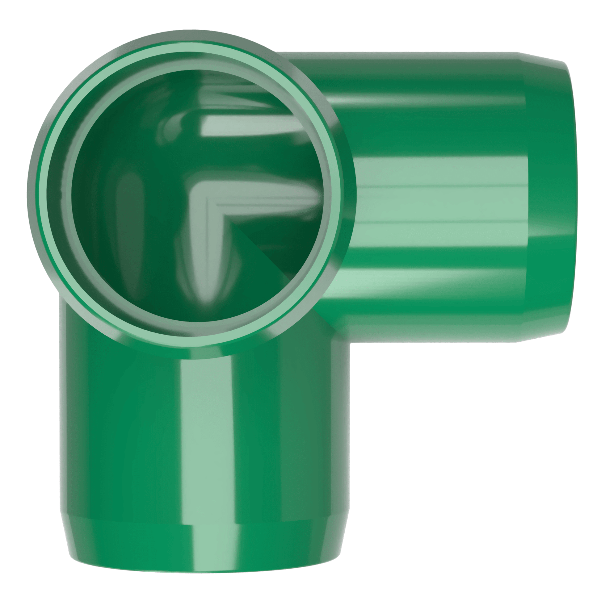 1 in. 3-Way PVC Elbow Fitting, Furniture Grade - Green Side Outlet Elbow - FORMUFIT