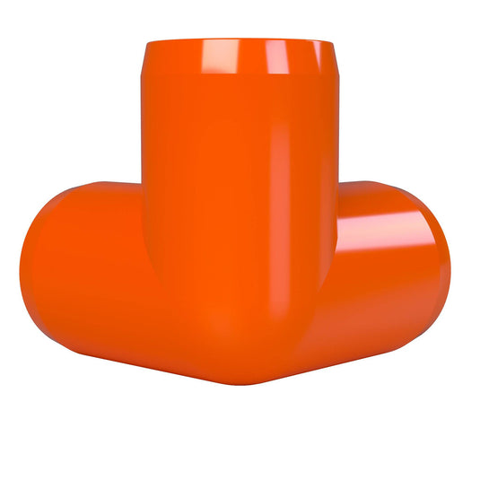 1 in. 3-Way Furniture Grade PVC Elbow Fitting - Orange - FORMUFIT