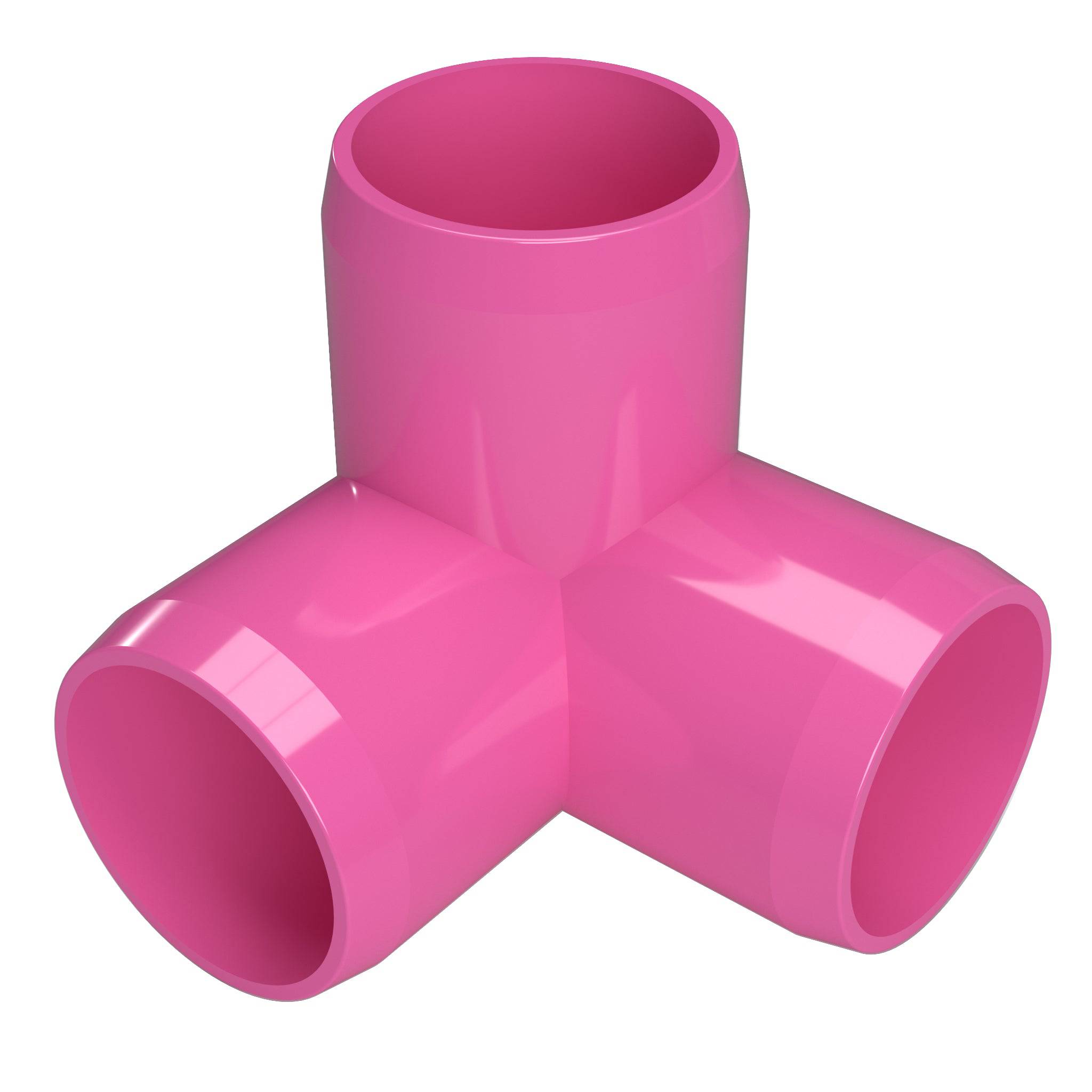 1 in. 3-Way PVC Elbow Fitting, Furniture Grade - Pink Side Outlet Elbow - FORMUFIT