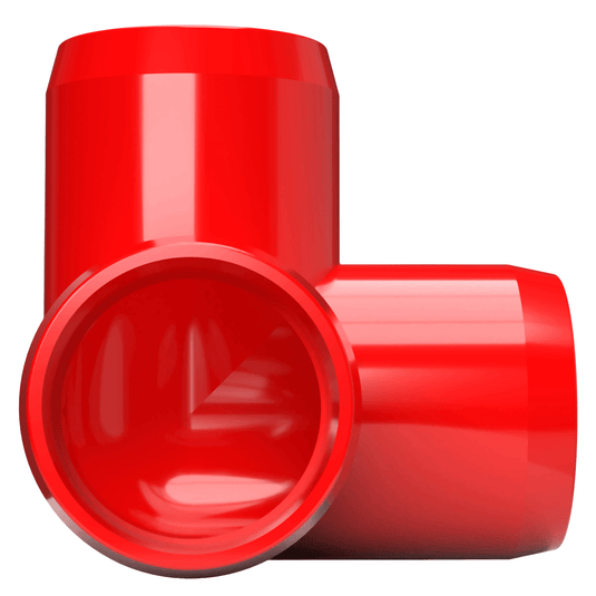 1 in. 3-Way Furniture Grade PVC Elbow Fitting - Red - FORMUFIT