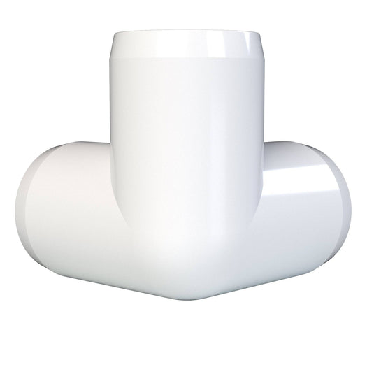 1 in. 3-Way Furniture Grade PVC Elbow Fitting - White - FORMUFIT