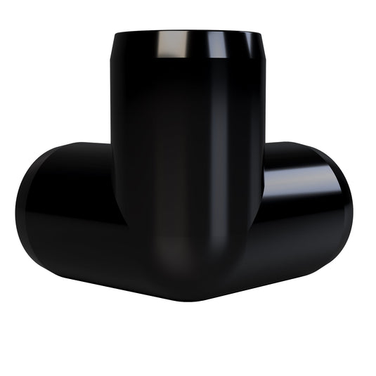2 in. 3-Way Furniture Grade PVC Elbow Fitting - Black - FORMUFIT
