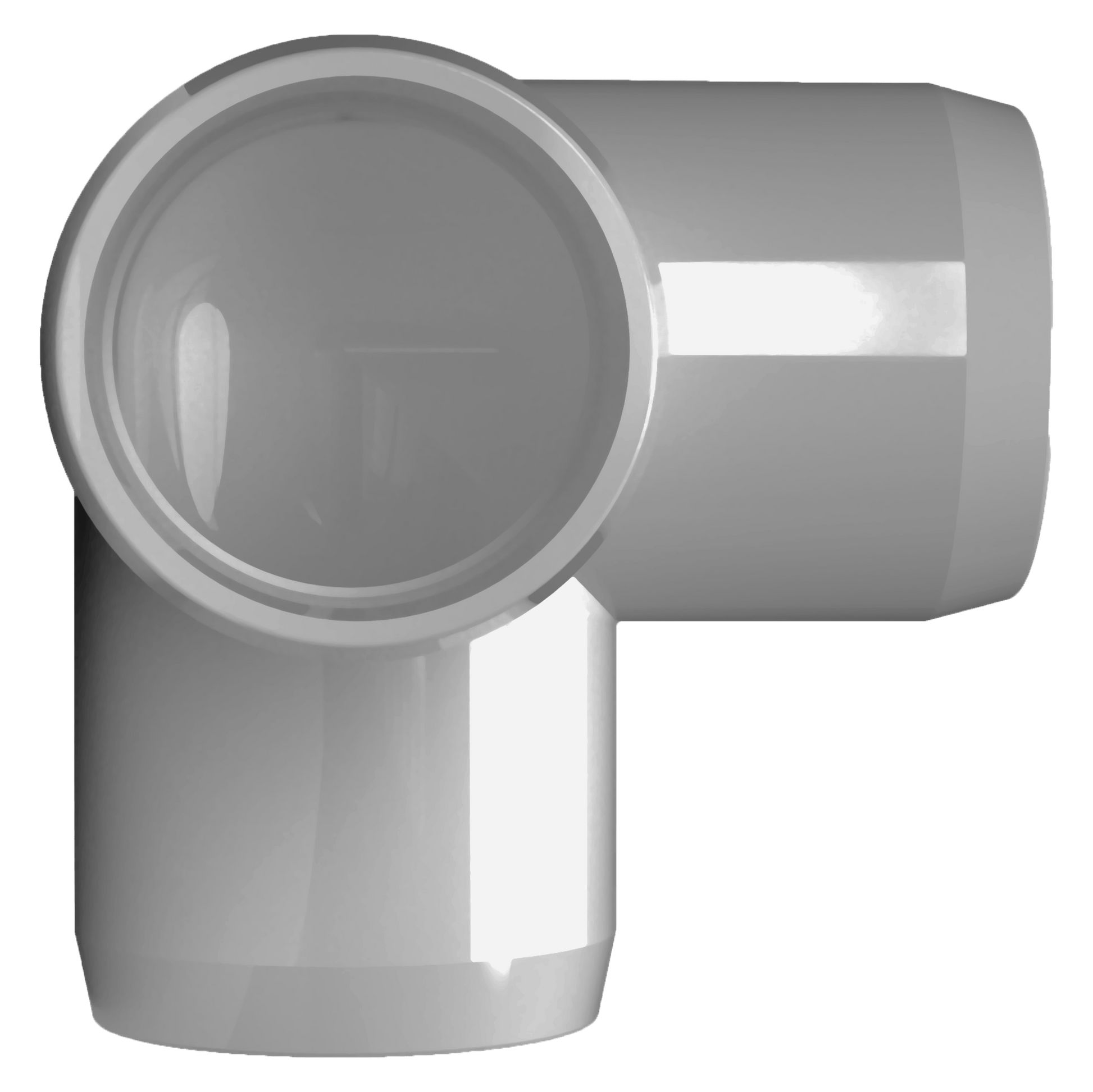 3/4 in. 3-Way PVC Elbow Fitting, Furniture Grade - Gray Side Outlet Elbow - FORMUFIT