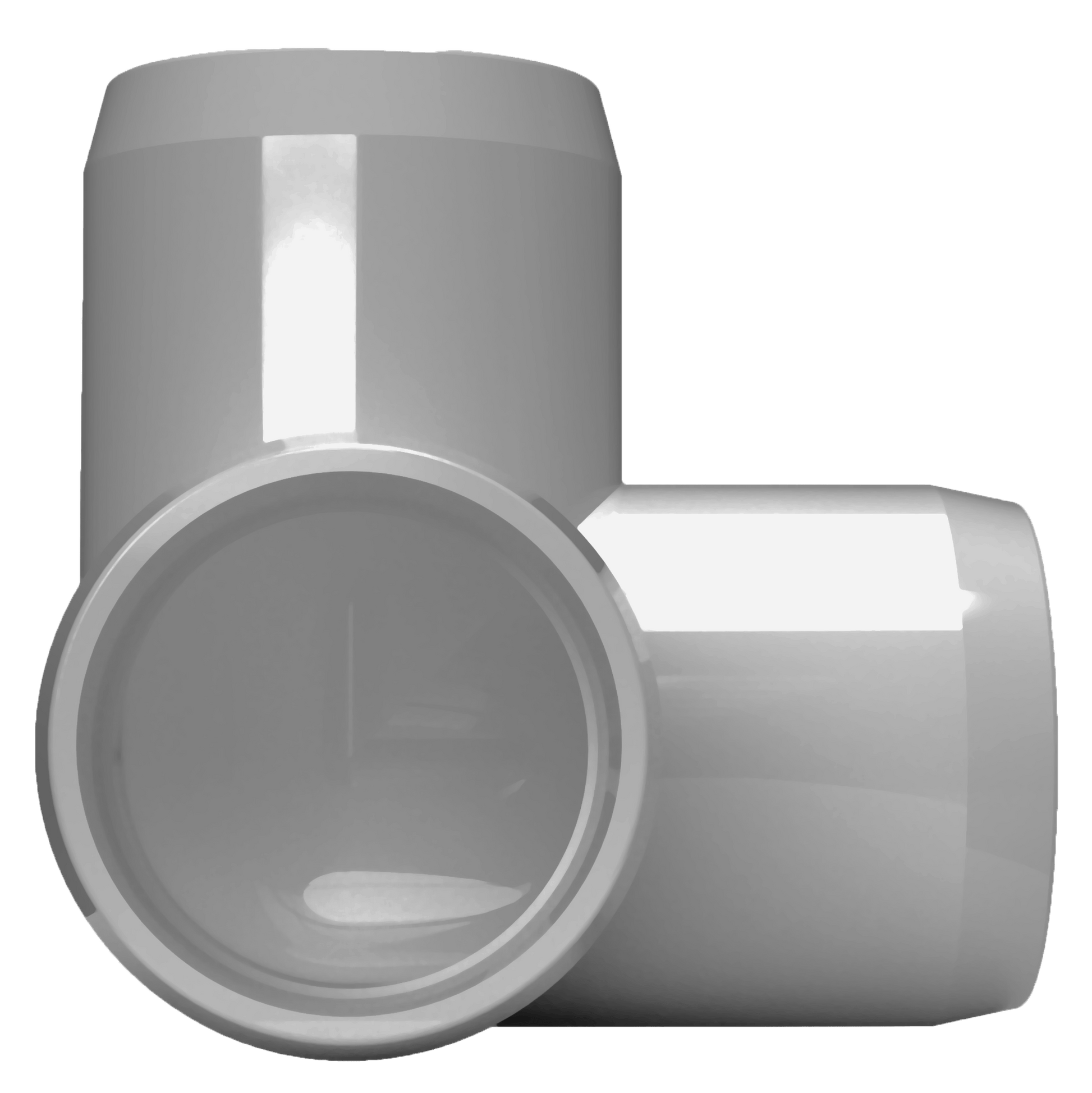 3/4 in. 3-Way PVC Elbow Fitting, Furniture Grade - Gray Side Outlet Elbow - FORMUFIT