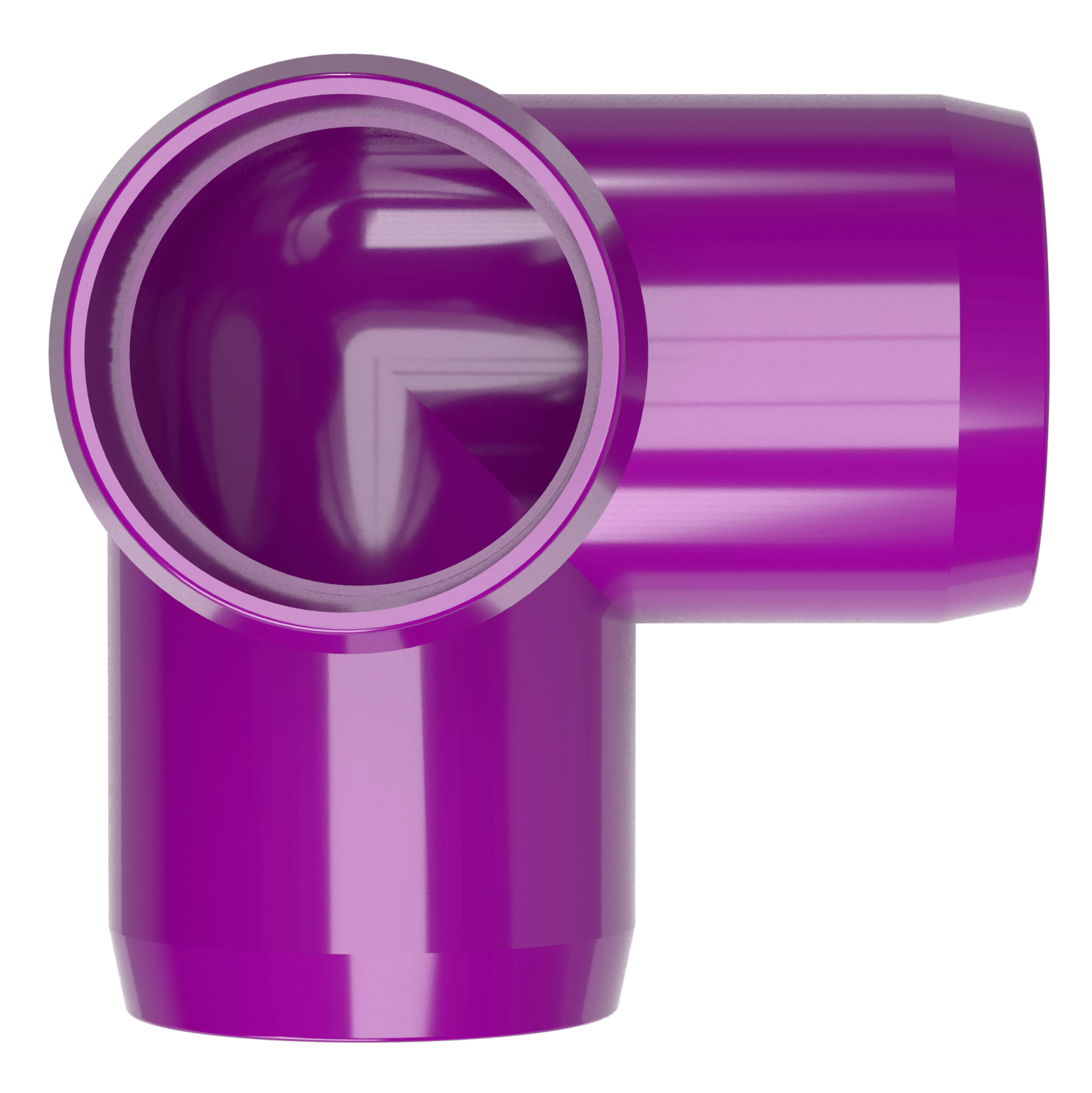 3/4 in. 3-Way Furniture Grade PVC Elbow Fitting - Purple - FORMUFIT