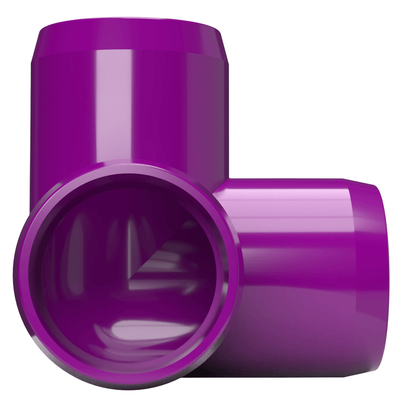 Load image into Gallery viewer, 3/4 in. 3-Way Furniture Grade PVC Elbow Fitting - Purple - FORMUFIT
