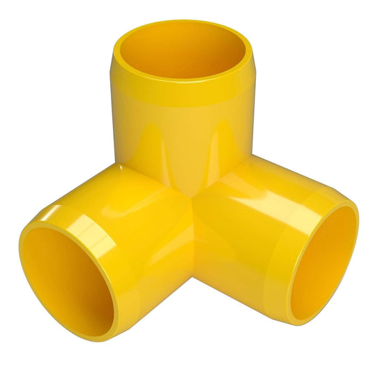 1 in. 3-Way Furniture Grade PVC Elbow Fitting - Yellow - FORMUFIT