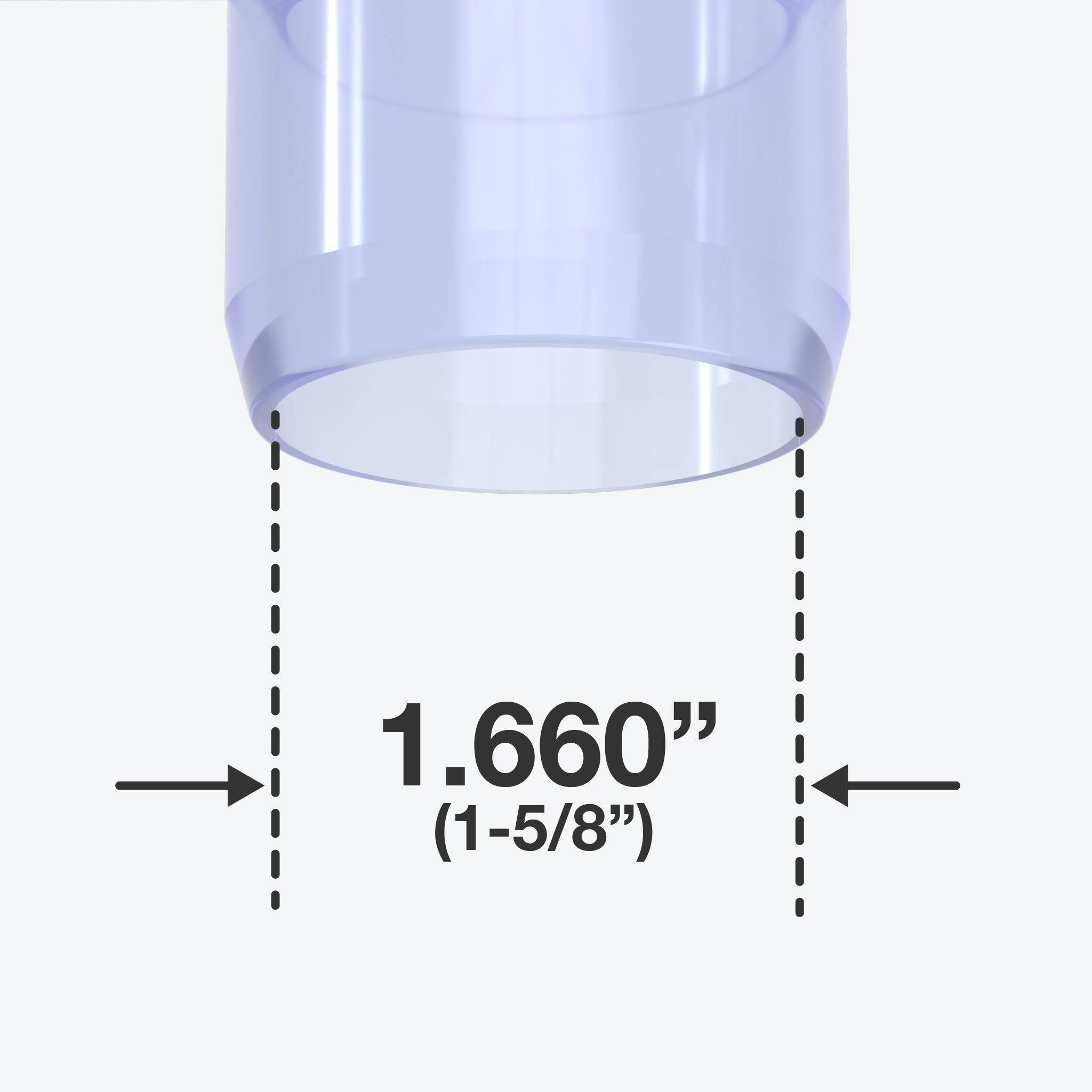 1-1/4 in. 4-Way Tee PVC Fitting, Furniture Grade - Clear Side Outlet Tee - FORMUFIT