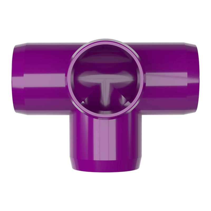 Load image into Gallery viewer, 1-1/4 in. 4-Way Furniture Grade PVC Tee Fitting - Purple - FORMUFIT
