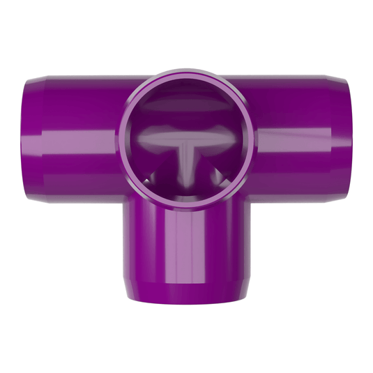 1-1/4 in. 4-Way Furniture Grade PVC Tee Fitting - Purple - FORMUFIT