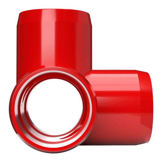 1-1/4 in. 4-Way Furniture Grade PVC Tee Fitting - Red - FORMUFIT