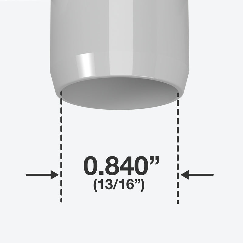 Load image into Gallery viewer, 1/2 in. 4-Way Furniture Grade PVC Tee Fitting - Gray - FORMUFIT
