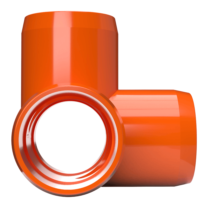 Load image into Gallery viewer, 1/2 in. 4-Way Furniture Grade PVC Tee Fitting - Orange - FORMUFIT
