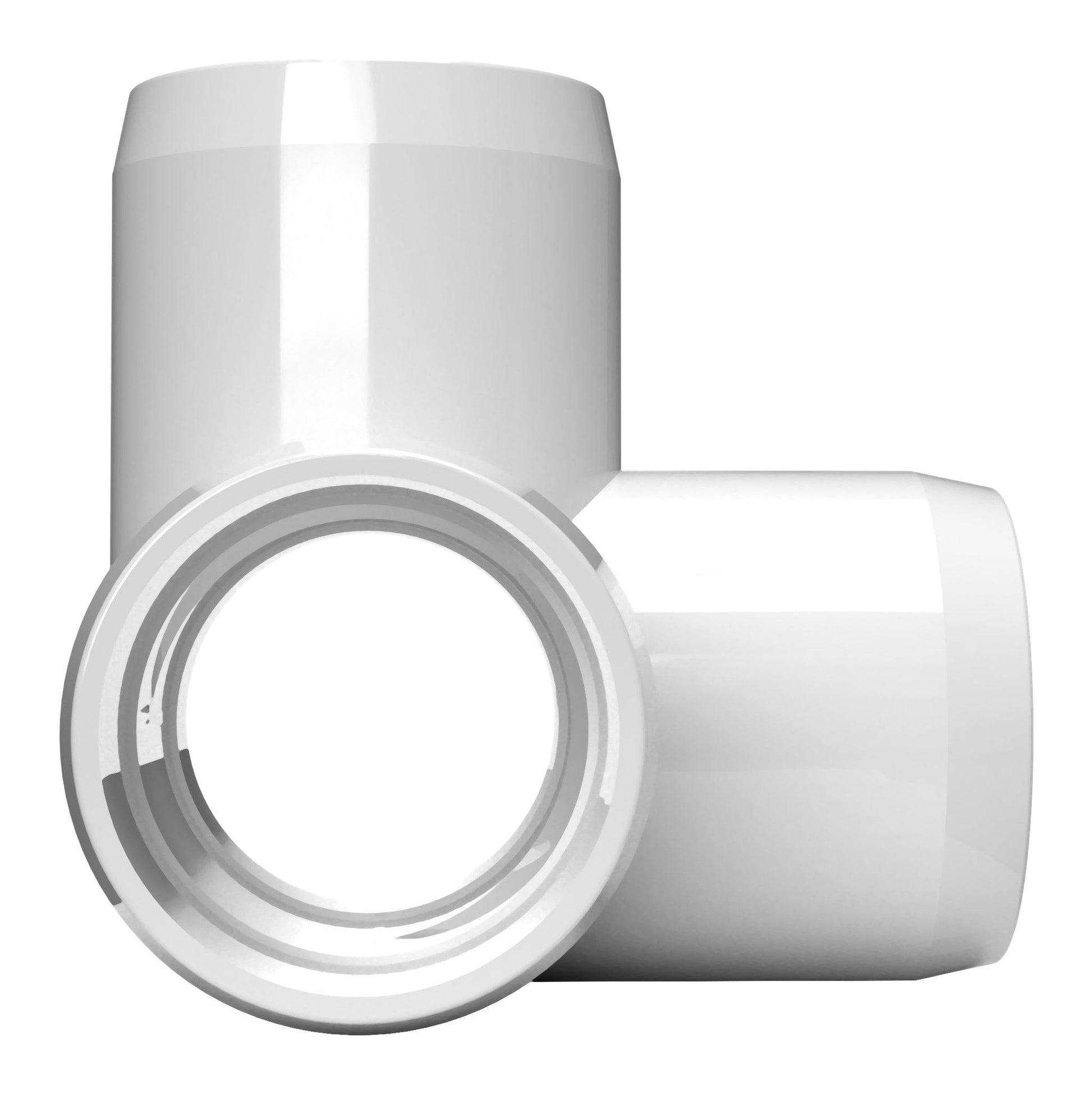 1/2 in. 4-Way Tee PVC Fitting, Furniture Grade - White Side Outlet Tee - FORMUFIT