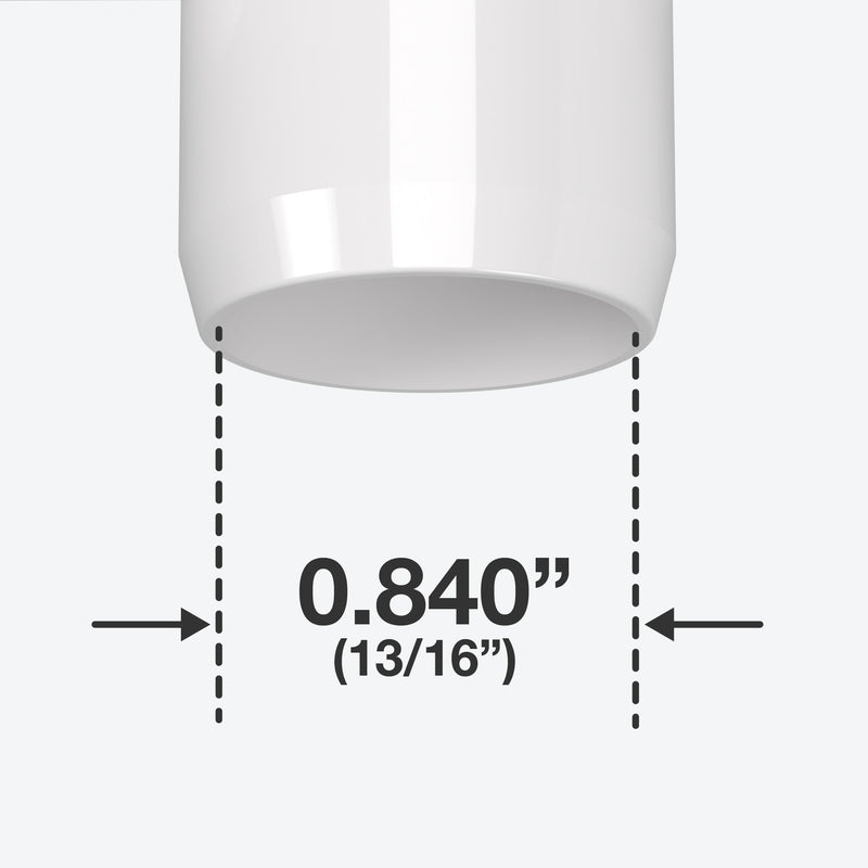 Load image into Gallery viewer, 1/2 in. 4-Way Furniture Grade PVC Tee Fitting - White - FORMUFIT
