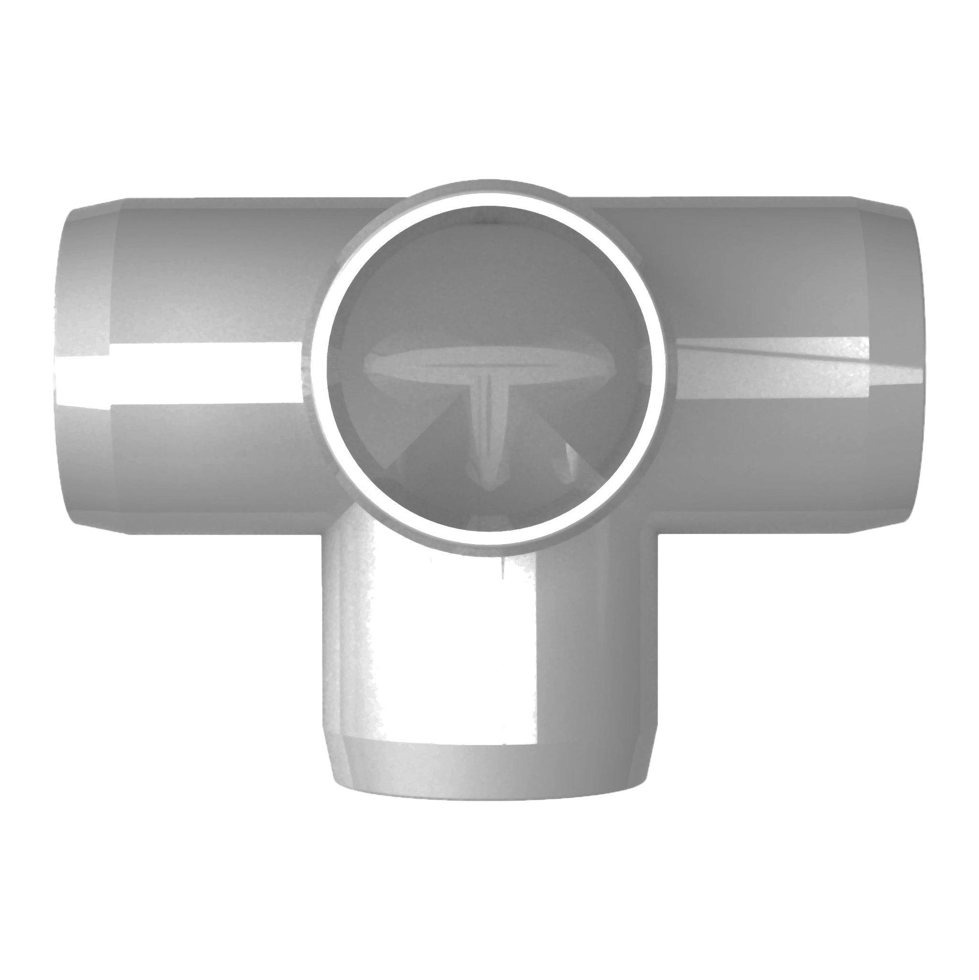 1 in. 4-Way Tee PVC Fitting, Furniture Grade - Gray Side Outlet Tee - FORMUFIT