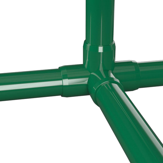 1 in. 4-Way Furniture Grade PVC Tee Fitting - Green - FORMUFIT