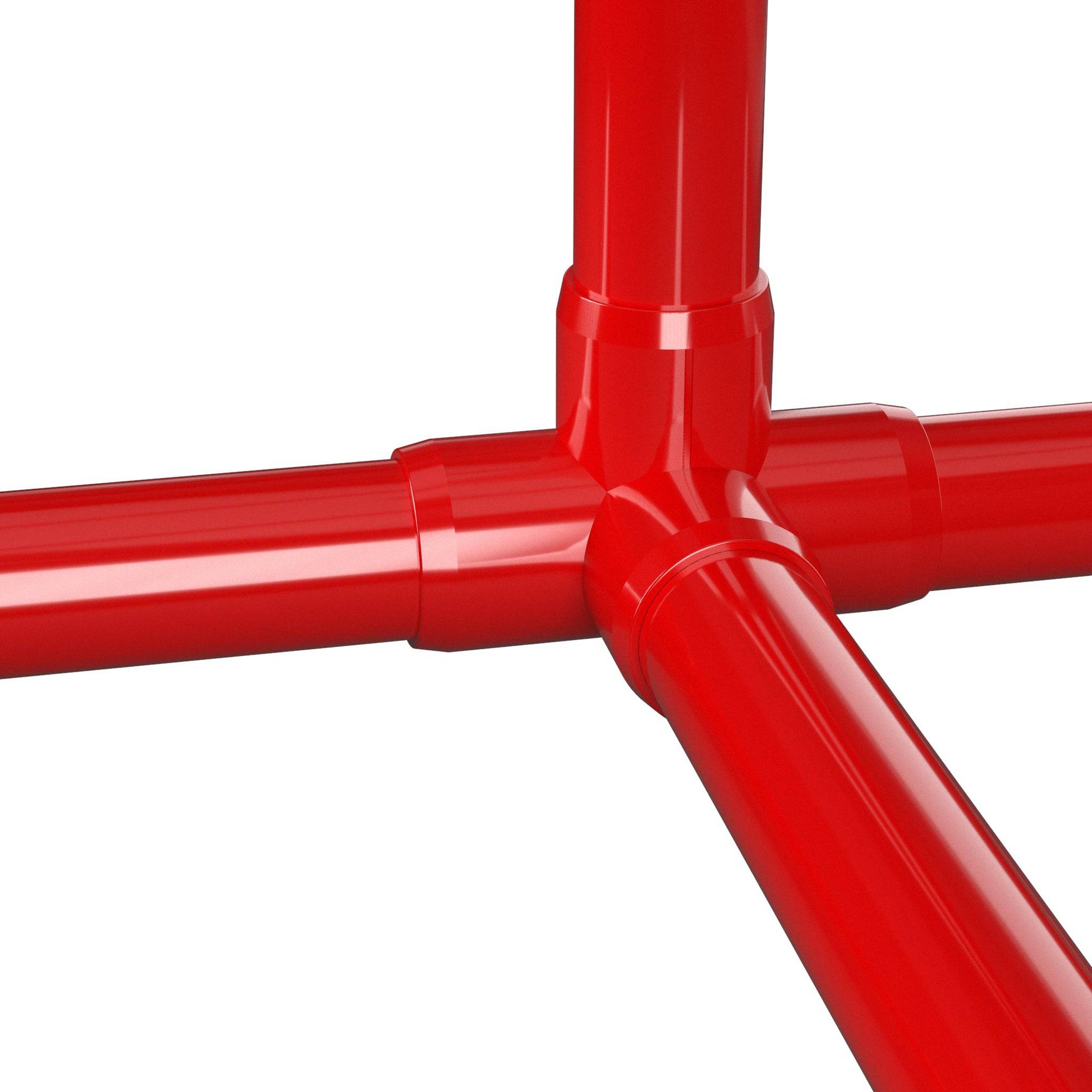 1 in. 4-Way Tee PVC Fitting, Furniture Grade - Red Side Outlet Tee - FORMUFIT