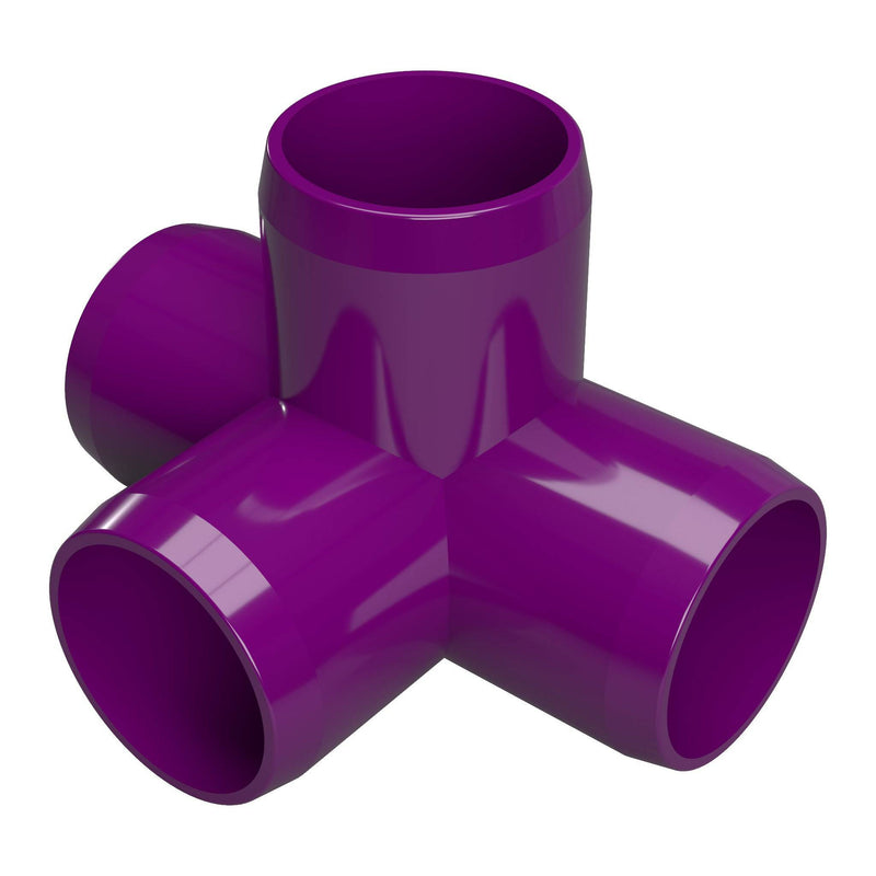 Load image into Gallery viewer, 3/4 in. 4-Way Furniture Grade PVC Tee Fitting - Purple - FORMUFIT
