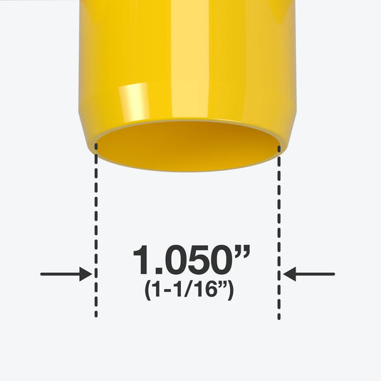 3/4 in. 4-Way Furniture Grade PVC Tee Fitting - Yellow - FORMUFIT