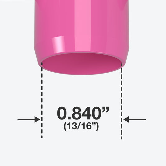 1/2 in. Slip Sling Furniture Grade PVC Tee - Pink - FORMUFIT