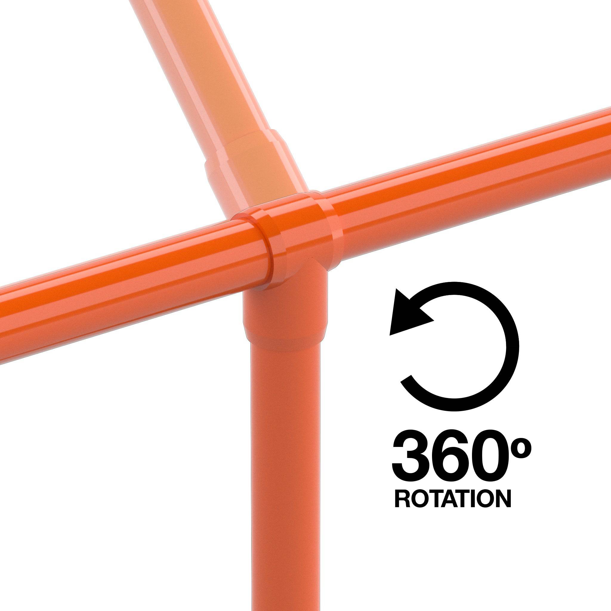 1 in. Slip Sling PVC Tee, Furniture Grade - Orange Slip Tee - FORMUFIT