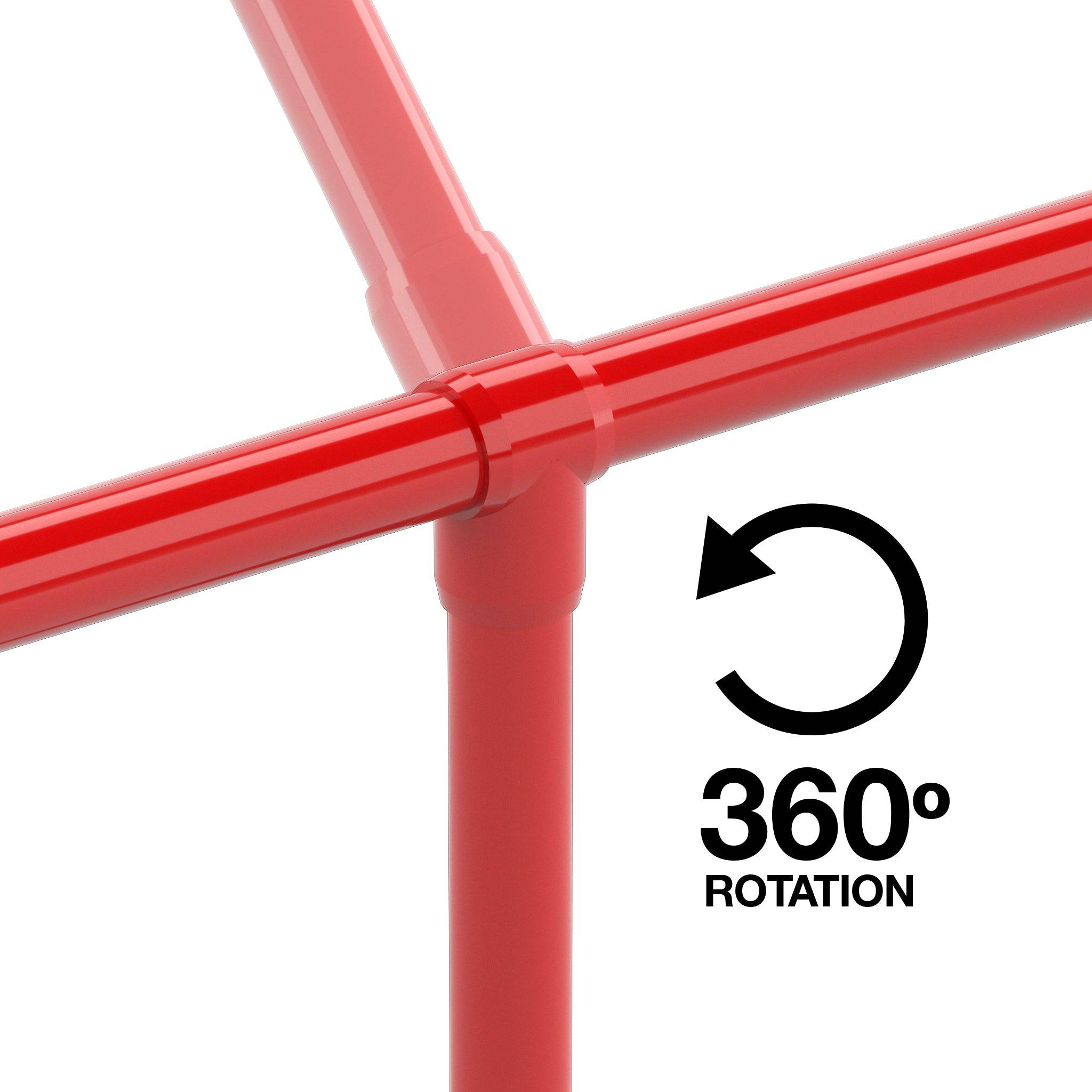 1 in. Slip Sling PVC Tee, Furniture Grade - Red Slip Tee - FORMUFIT