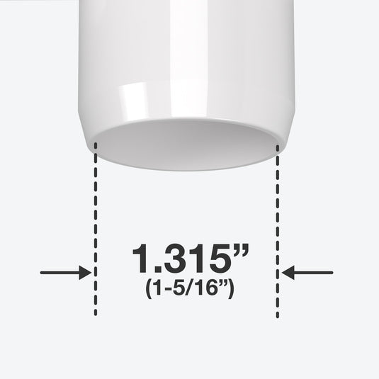 1 in. Slip Sling Furniture Grade PVC Tee - White - FORMUFIT