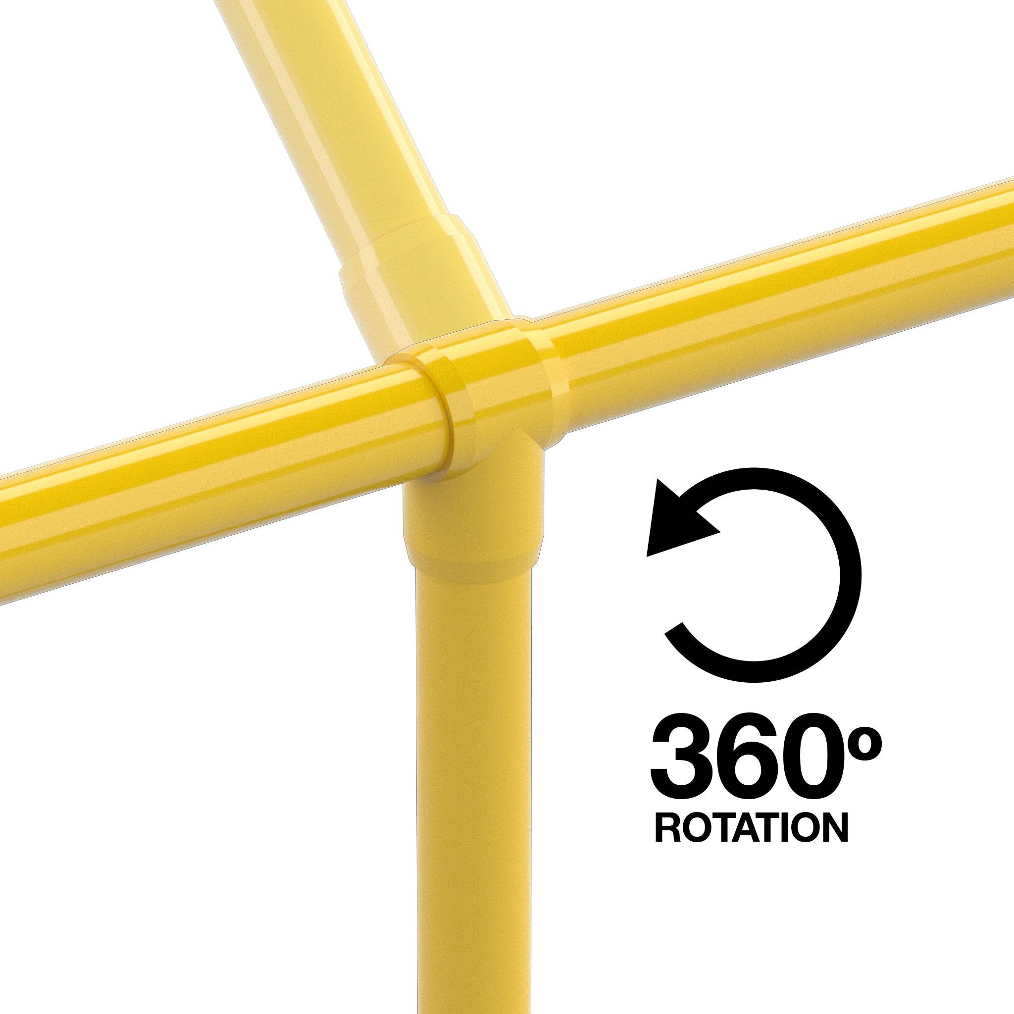 1 in. Slip Sling PVC Tee, Furniture Grade - Yellow Slip Tee - FORMUFIT