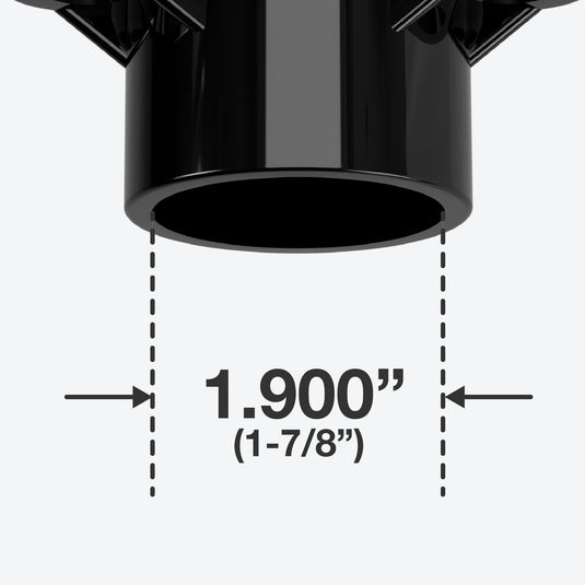 1-1/2 in. Table Screw Furniture Grade PVC Cap - Black - FORMUFIT