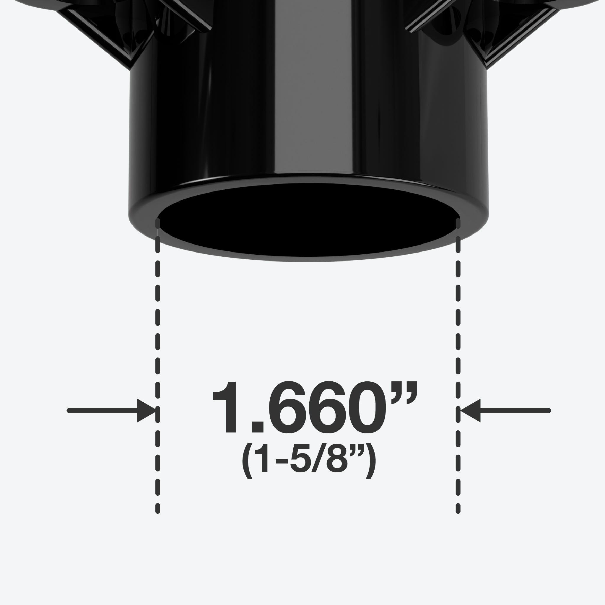 1-1/4 in. PVC Table Cap, Furniture Grade - Black Table Cap - FORMUFIT