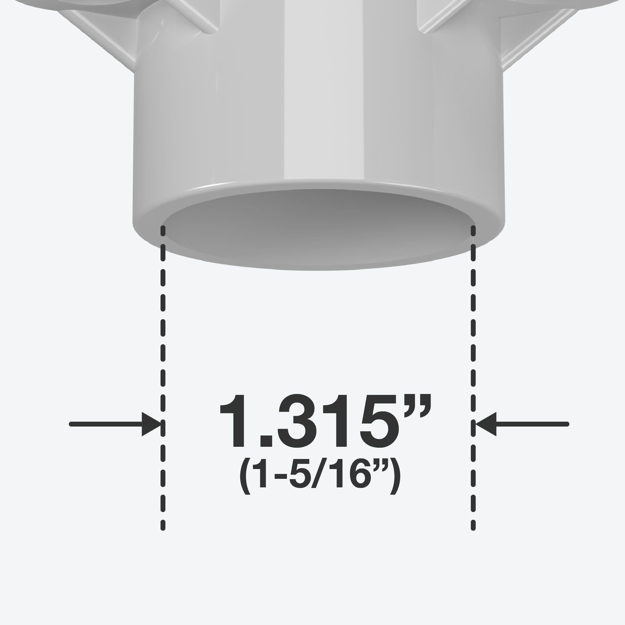 1 in. PVC Table Cap, Furniture Grade - Gray Table Cap - FORMUFIT