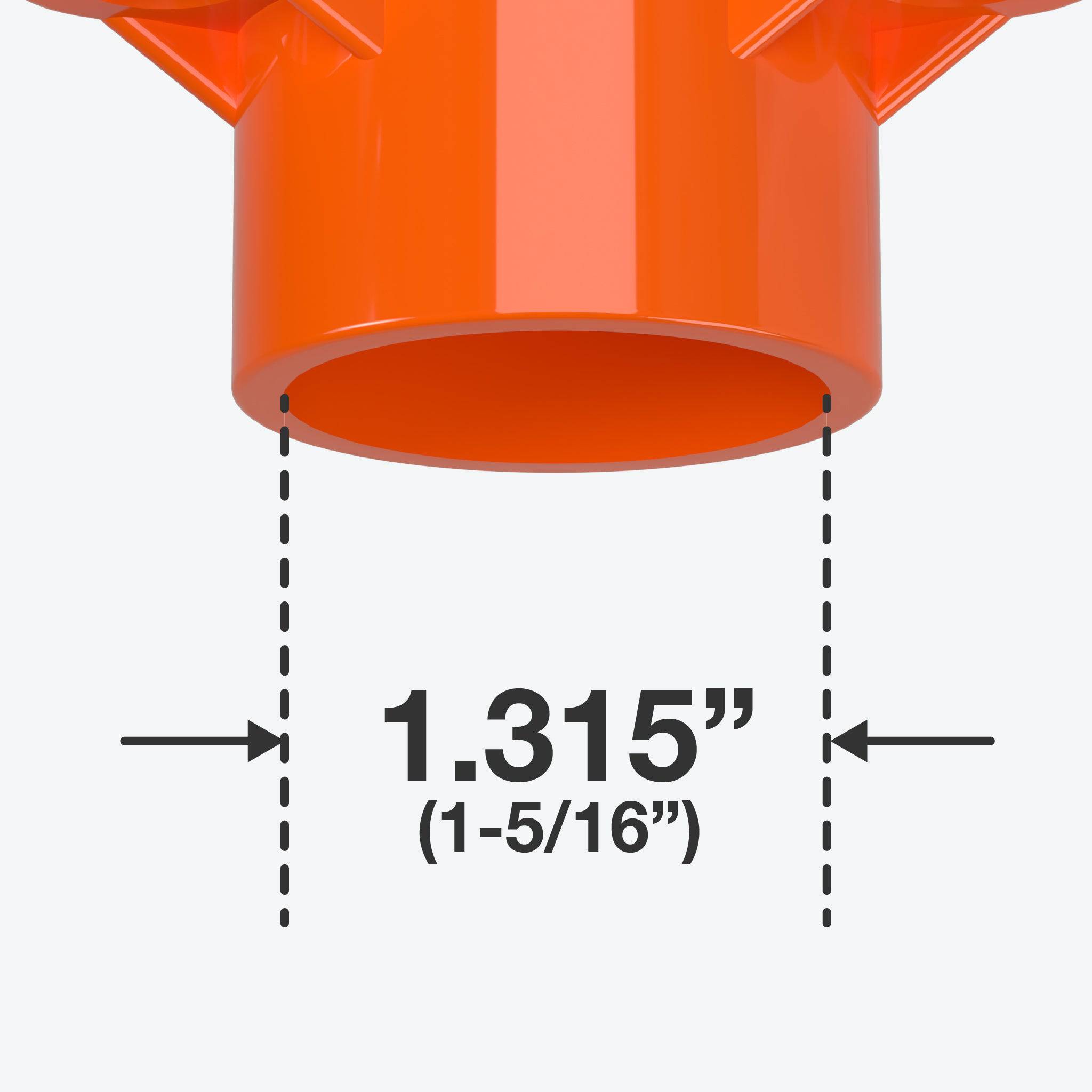 1 in. PVC Table Cap, Furniture Grade - Orange Table Cap - FORMUFIT