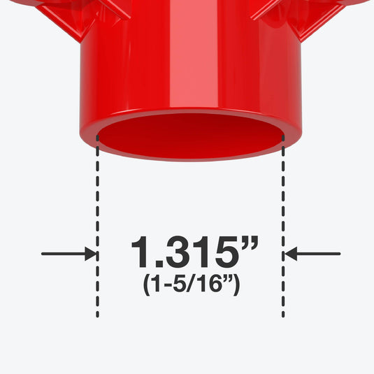 1 in. Table Screw Furniture Grade PVC Cap - Red - FORMUFIT