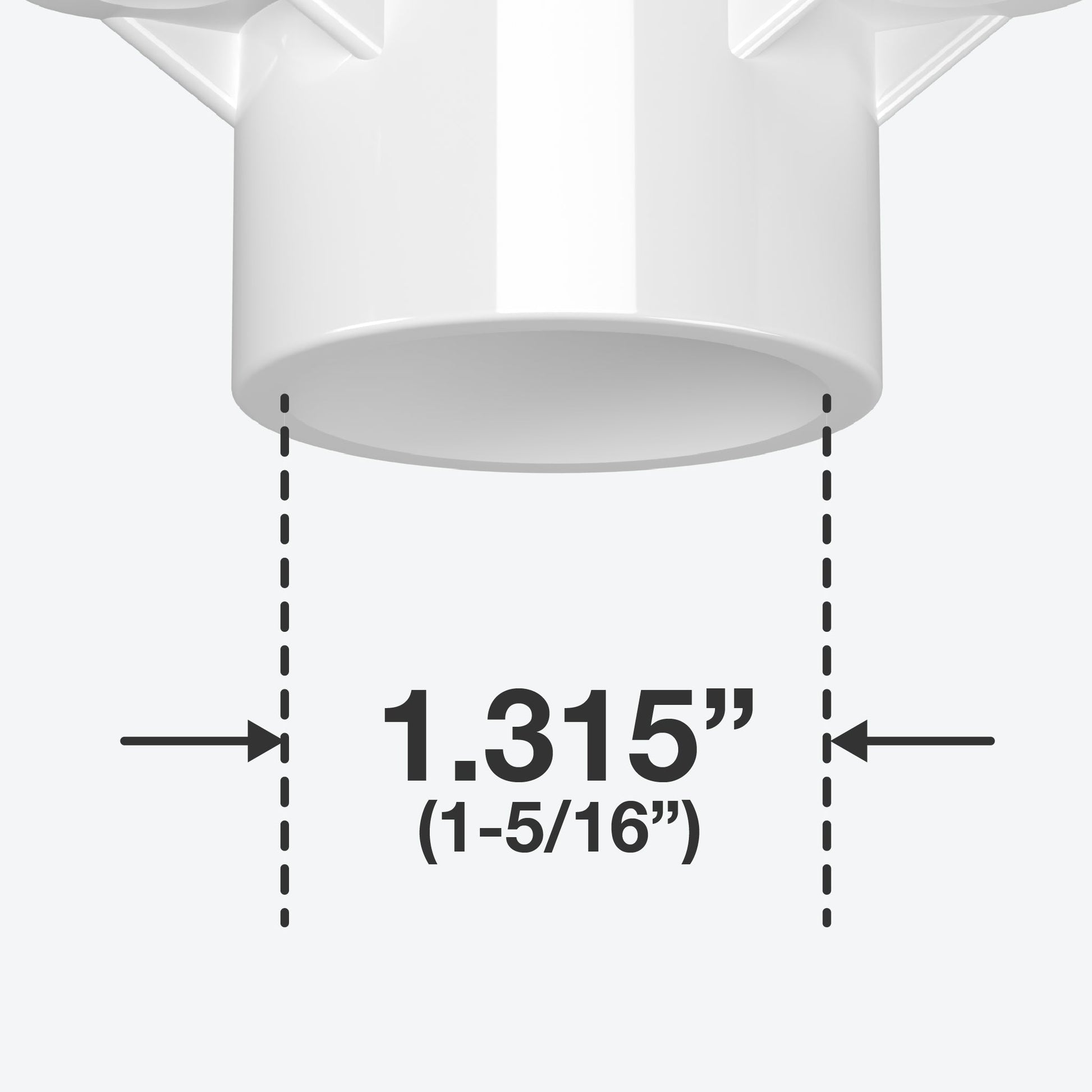 1 in. PVC Table Cap, Furniture Grade - White Table Cap - FORMUFIT