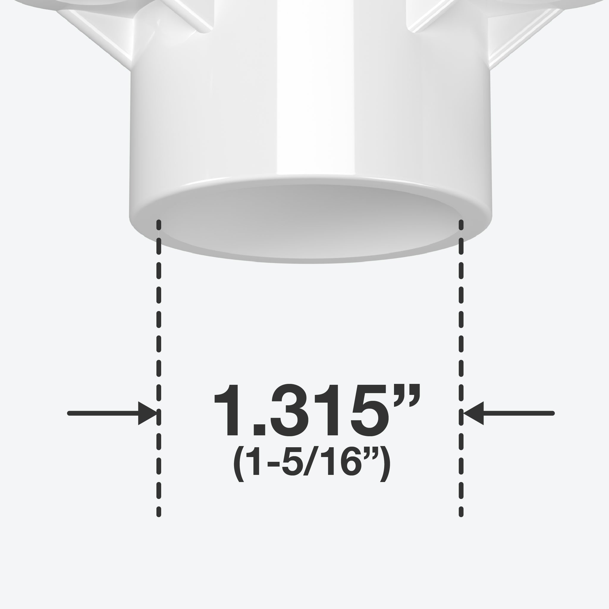 1 in. PVC Table Cap, Furniture Grade - White Table Cap - FORMUFIT