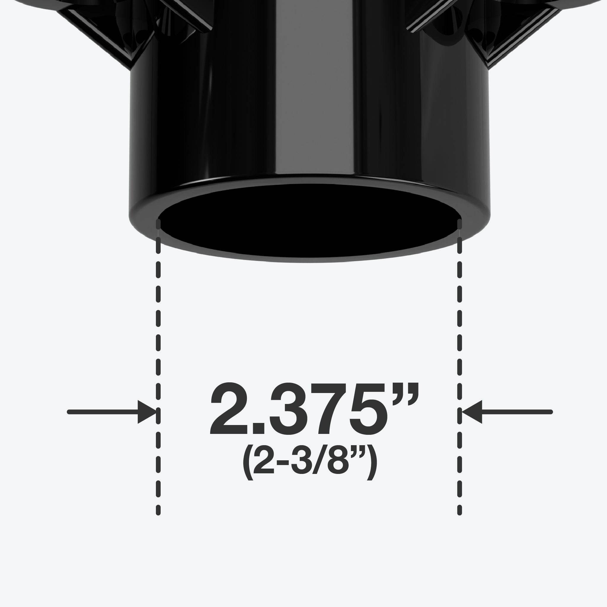 2 in. PVC Table Cap, Furniture Grade - Black Table Cap - FORMUFIT