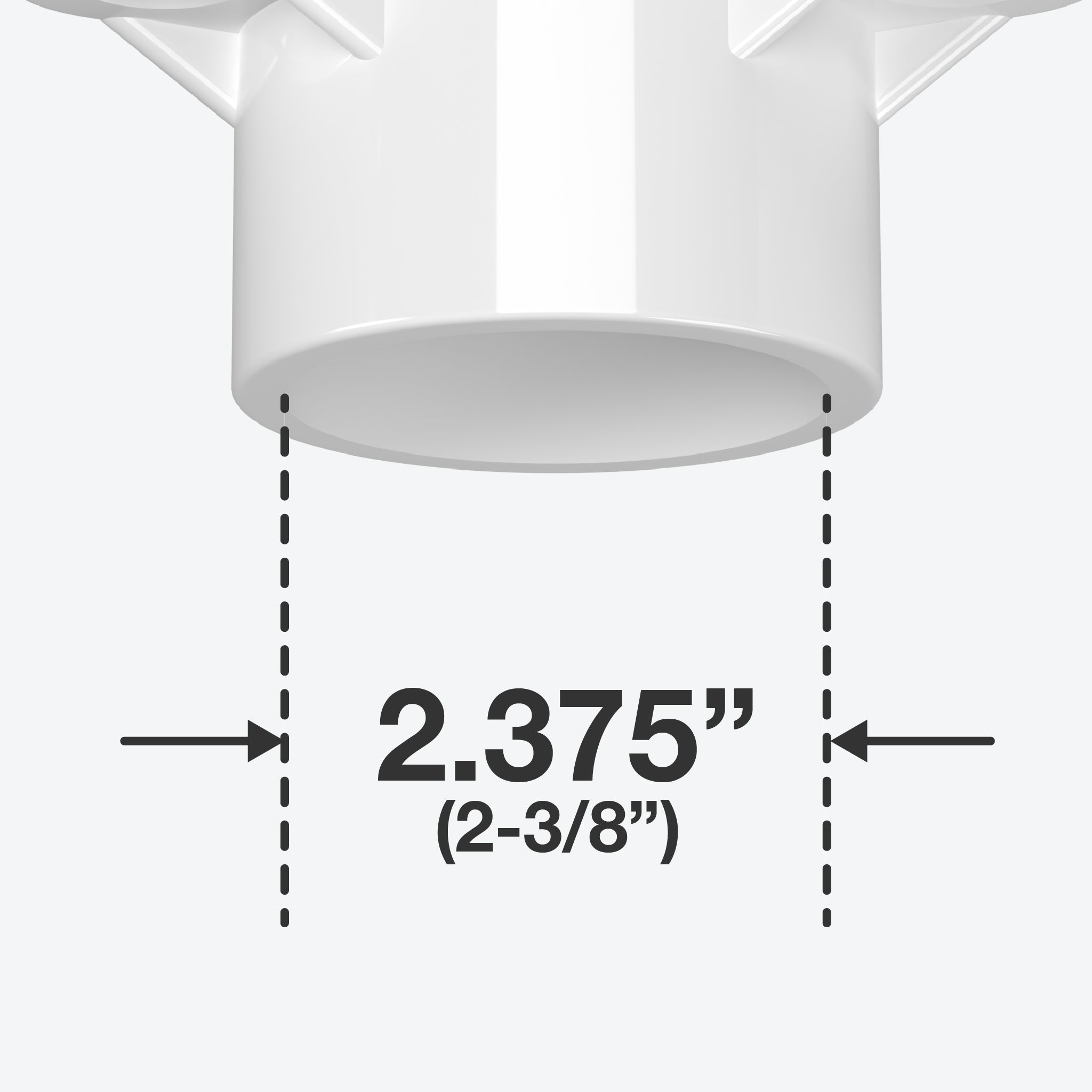 2 in. PVC Table Cap, Furniture Grade - White Table Cap - FORMUFIT