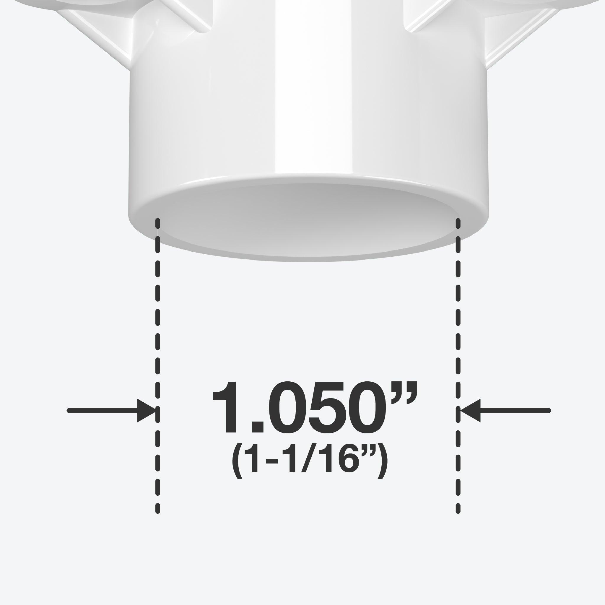 3/4 in. PVC Table Cap, Furniture Grade - White Table Cap - FORMUFIT